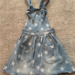 Denim Star Print Kids Overall Dress 4T